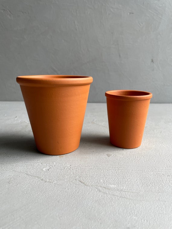 TERRACOTTA Smaller Sized POTS Natural Clay Planters NO Drainage Hole  Classic Design Earthenware Suitable for Succulents & Cacti 