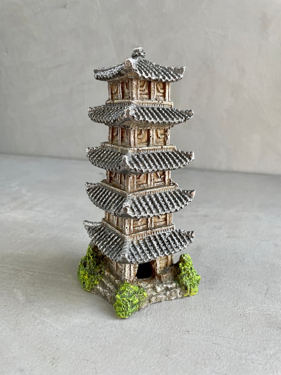 TALL PAGODA MODEL Terrarium Aquarium Decor Resin Made Decorations Ornament Jungle Arrangement Temple Pagoda Oriental Tower Etsy