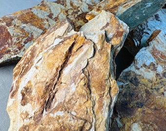 GOLD SMALL RUSTIC Slabs | Terrarium Supplies | Decorative Rocks | Landscaping for Terrarium, Aquarium, Vivarium, Paludarium and Crafts