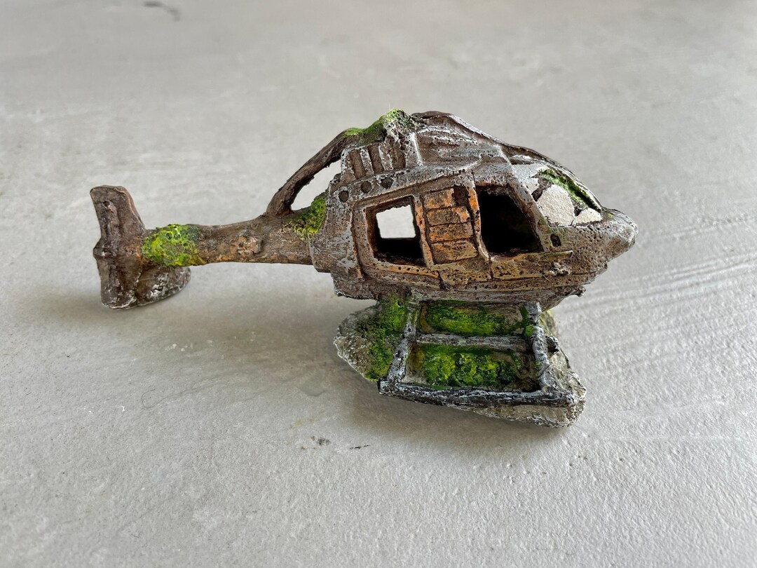 HELICOPTER WRECK MODEL Terrarium & Aquarium Decor Resin Etsy UK