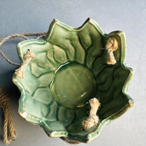 HANGING GLAZED POT | Glazed Clay Pot With Natural Hanging Thread | Stylish Design | Stunning Planter | Earthenware | Botanical Leafy Style bild 8