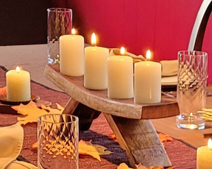 Featured listing image: Candle Holder made from Barrel Staves, candle holder, Glassybaby holder, Glassybaby, centerpiece