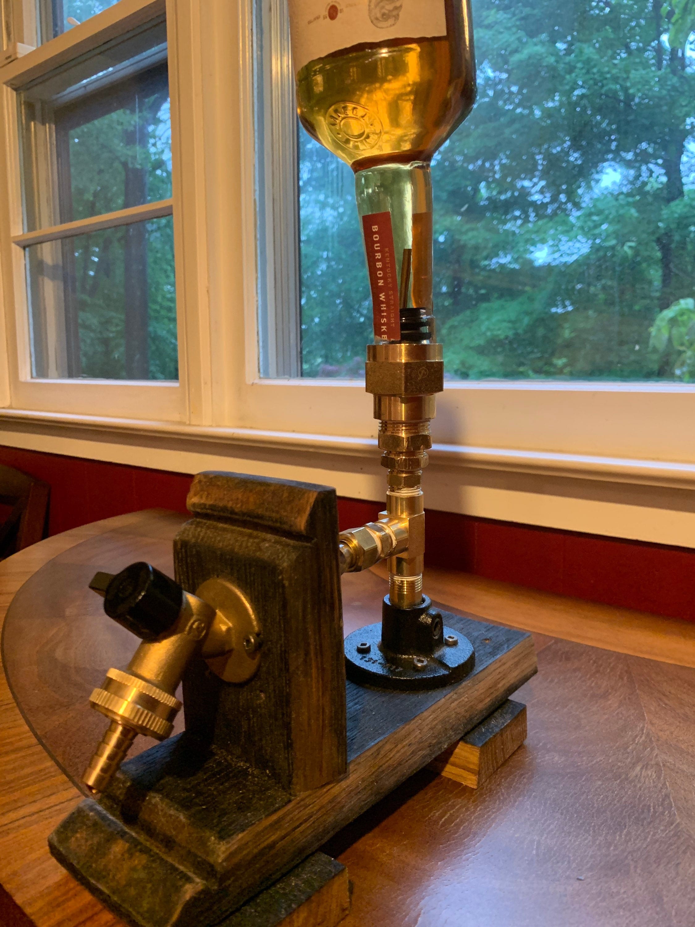 Alcohol Dispenser made from Whiskey Barrel Staves, wine dispenser