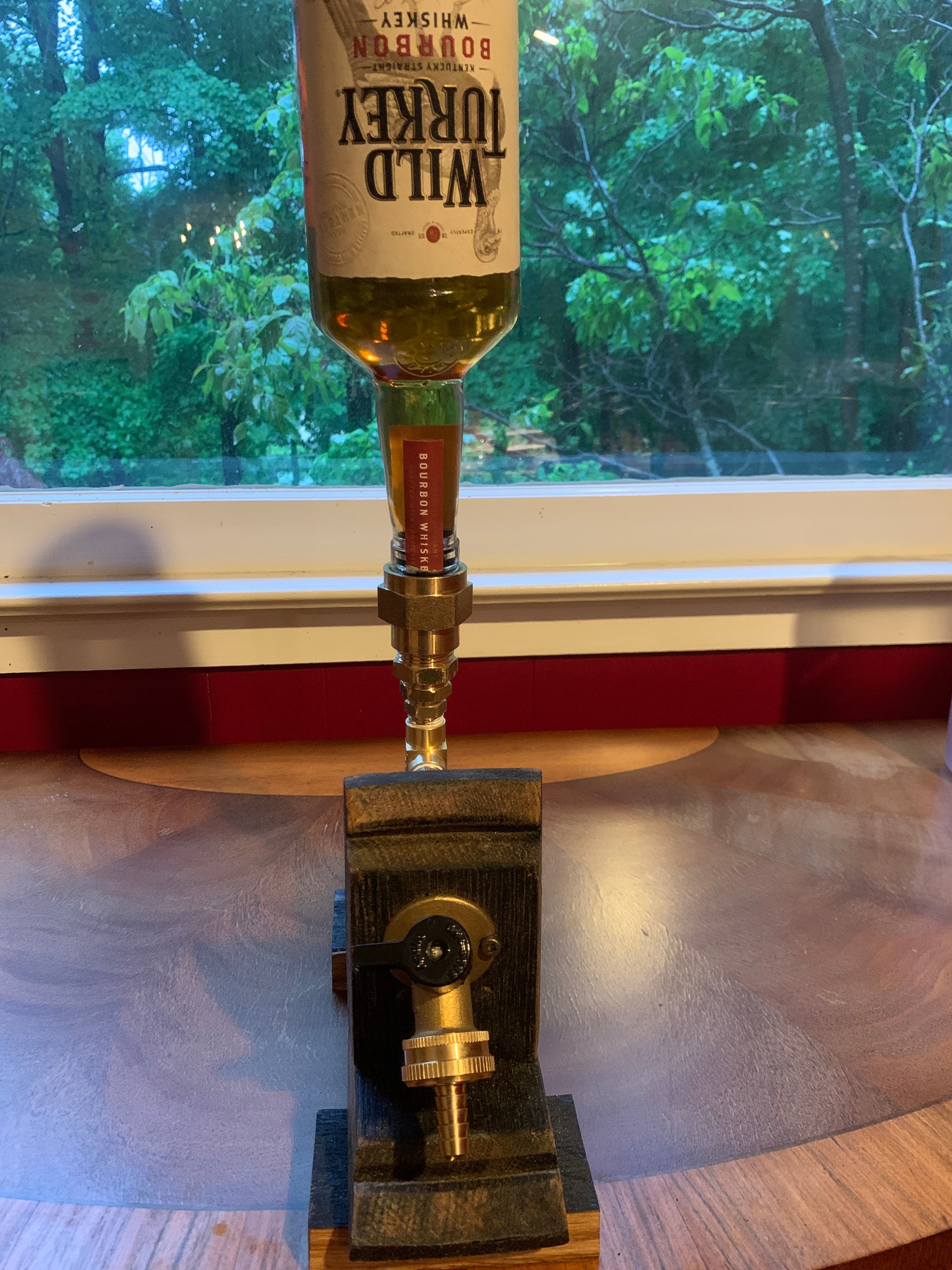 Alcohol Dispenser made from Whiskey Barrel Staves, wine dispenser