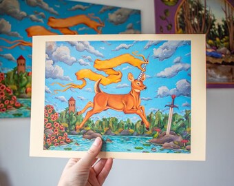 Studio Crossandra Art Print: Hert Sprookje, A4 320 grams