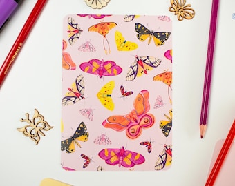Butterfly Moth Pink A6 Postcard