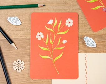 Postcard Bloemen Natuur Oranje A6