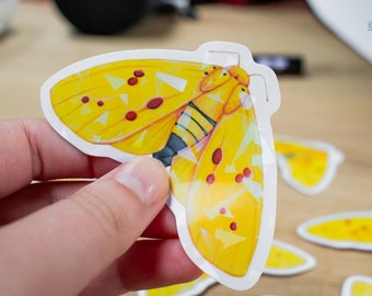 Holografische Gele Moth Sticker