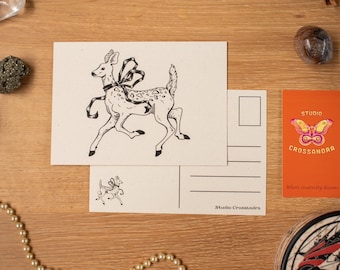 A6 fantasie hert eco vezel papier ansichtkaart