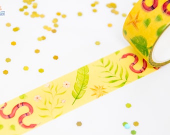 Jungle Snake Leaves Flowers Washi Tape