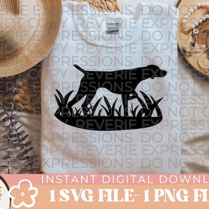 GSP In Grass Cut Out SVG Digital Download | German Shorthaired Pointer Decal