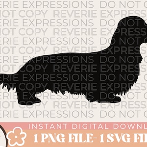 Longhair Dachshund Cut Out SVG Digital Download | Longhair Dachshund Decal