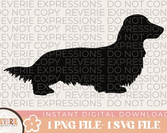 Longhair Dachshund Cut Out SVG Digital Download | Longhair Dachshund Decal