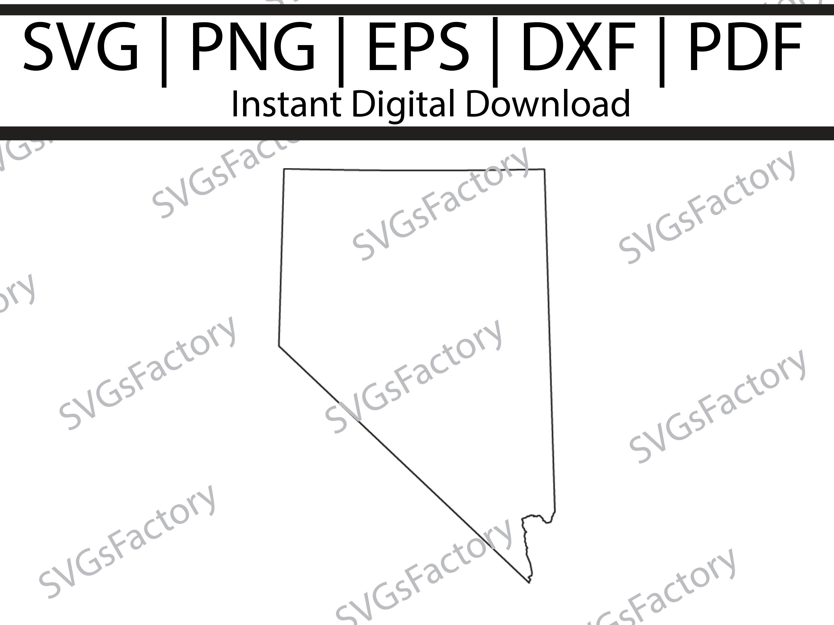 Nevada state svg and png nevada outline state silhouette etsy