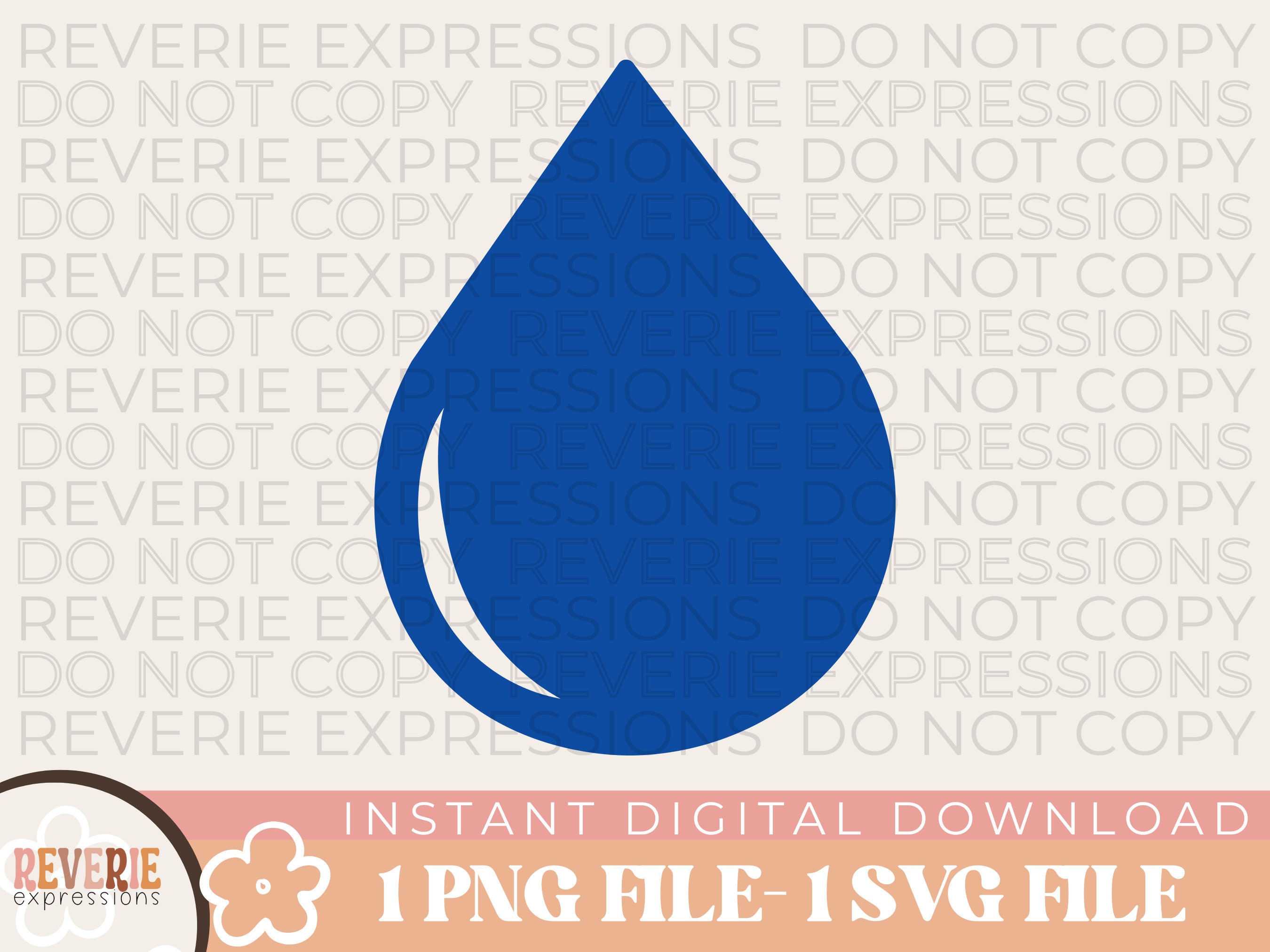 Water Drop SVG and PNG Digital Download Dripping Water Clipart Image