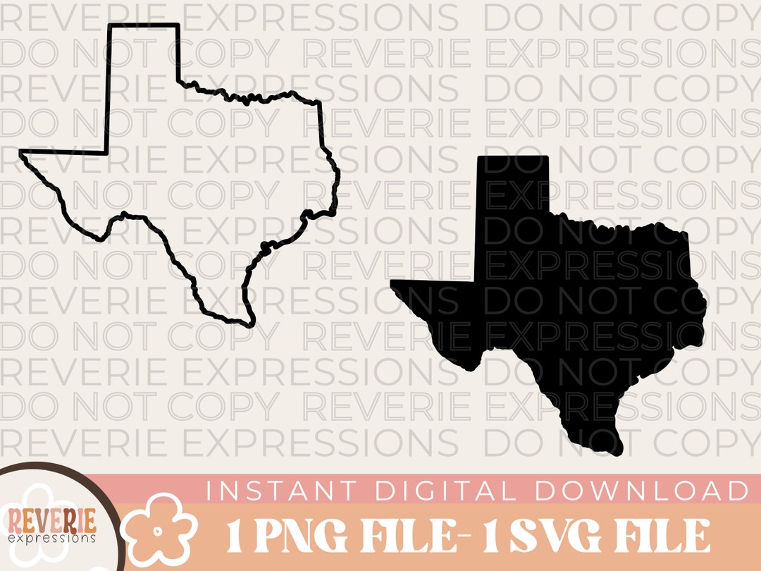 Texas State SVG and PNG | Texas Outline | State Silhouette - Etsy