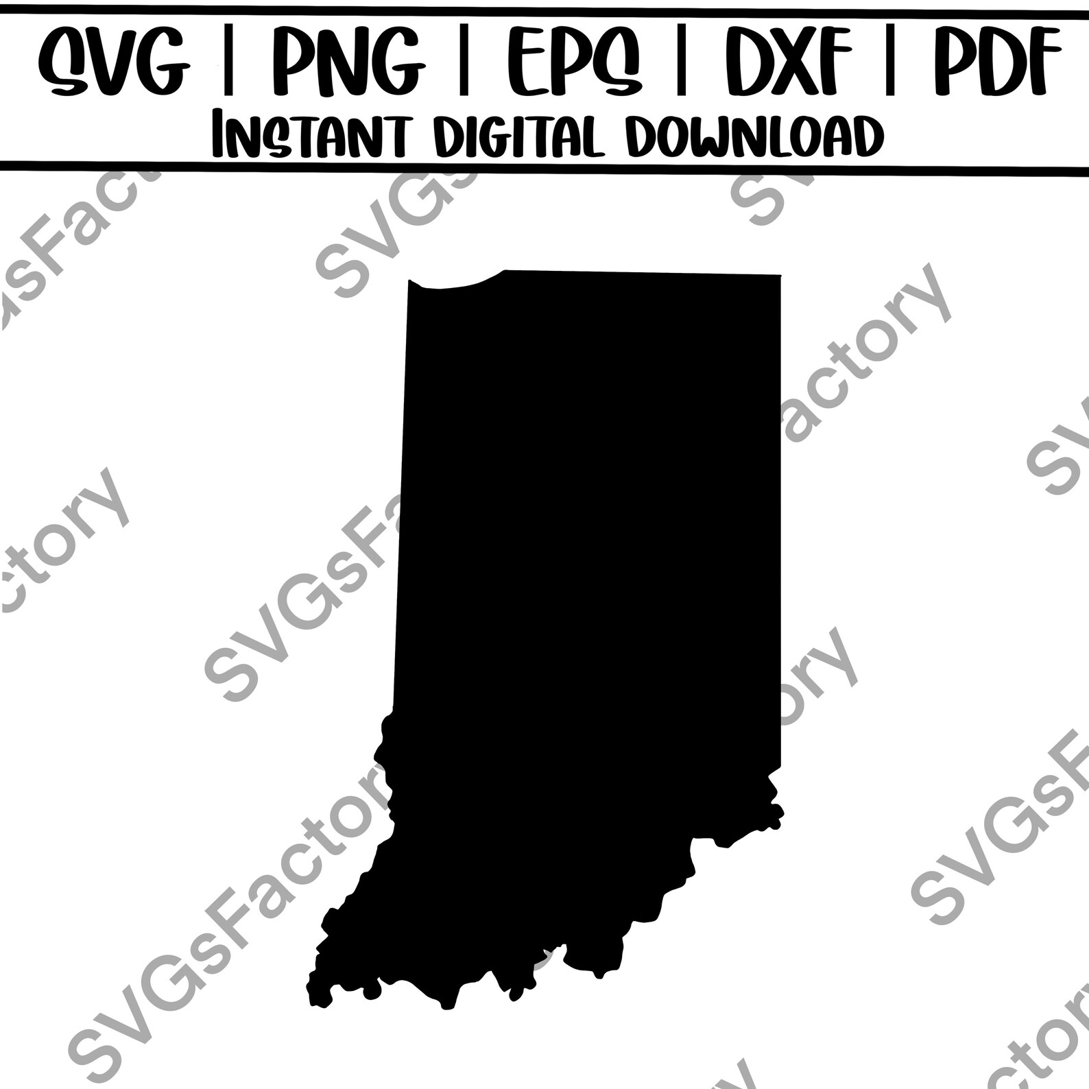 Download Indiana State SVG and PNG Indiana Outline State Silhouette ...