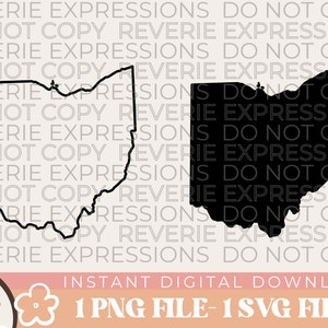 Ohio State SVG Digitaler Download, Ohio State Outline SVG, Ohio State Filled SVG