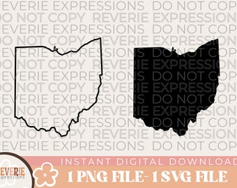 Ohio State SVG Digital Download, Ohio State Outline SVG, Ohio State Filled SVG