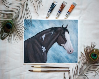 Custom Watercolor horse portrait, Horse Portrait From Photo, Personalized Horse Portrait