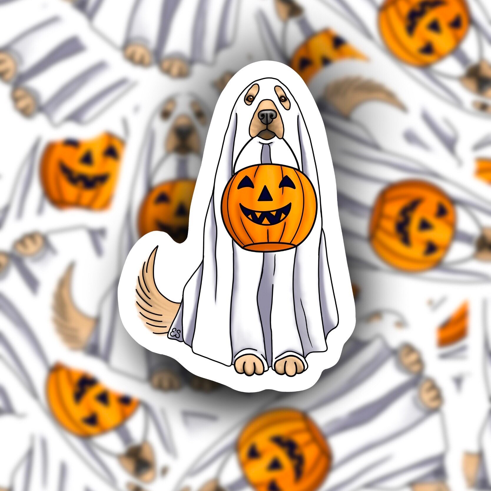 Golden Retriever Ghost Spooky Pup Halloween Dog Ghost Dog | Etsy