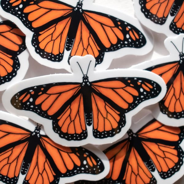Monarch butterfly sticker, butterfly decal, Art sticker