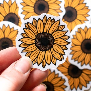 Sunflower sticker, vinyl sunflower, sunflower decal