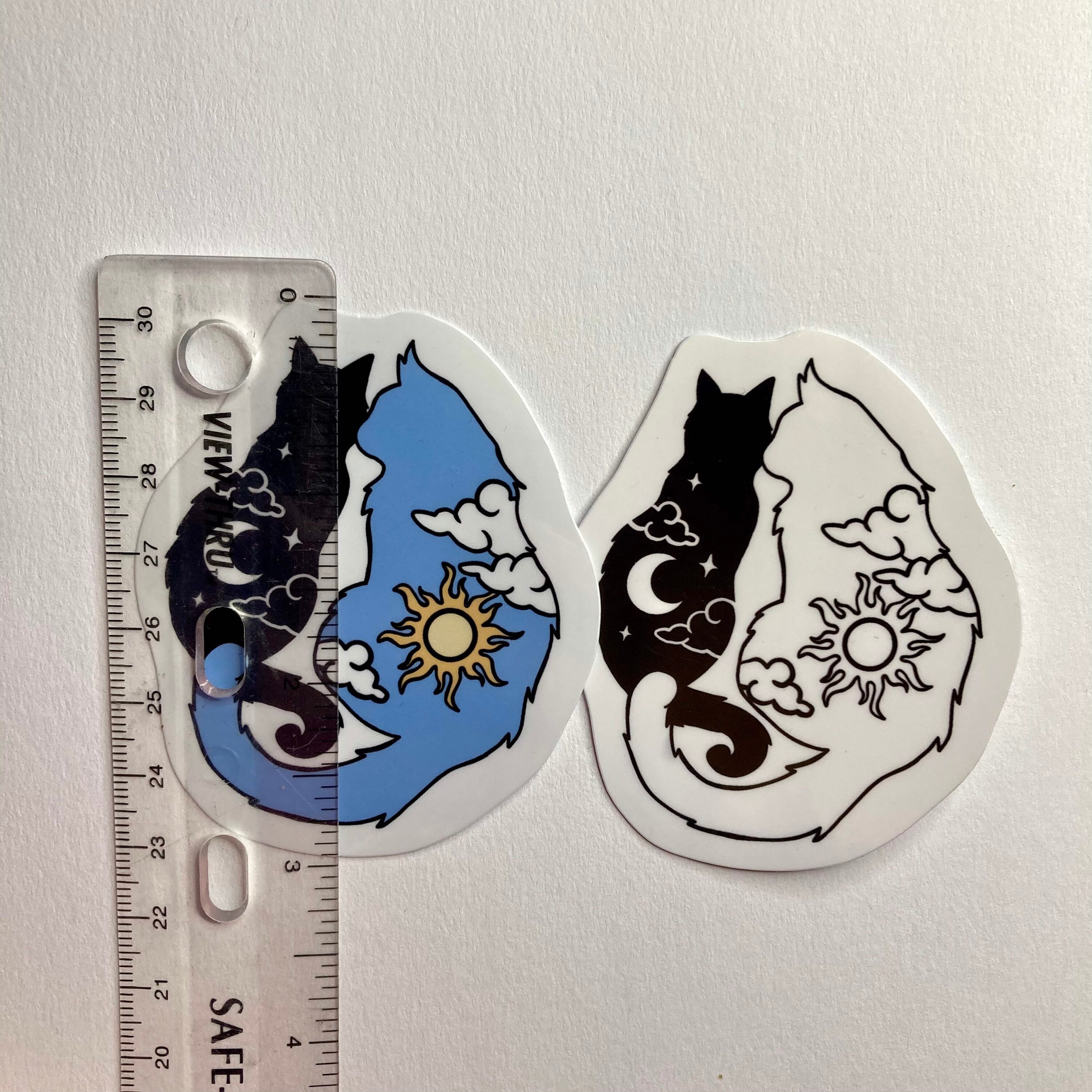 Sun and Moon Cats Cat Sticker Yin and Yang Etsy