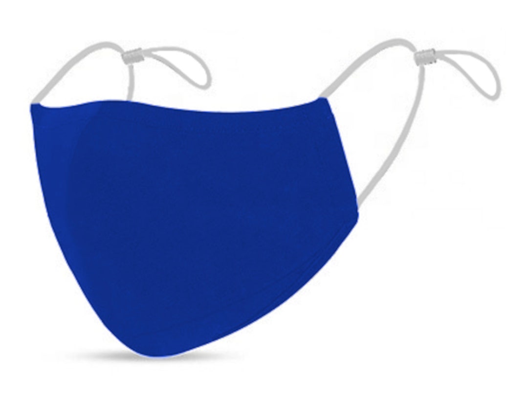 Royal Blue Face Mask Triple Layers 100 Cotton Washable Etsy