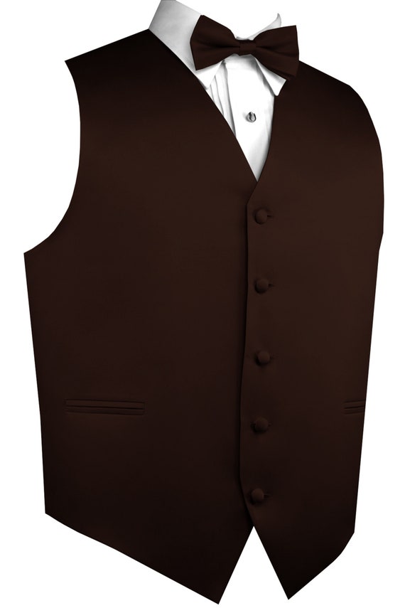DiBanGu Mens Satin Suit Vest and Tie Set 8PCS Solid Waistcoat