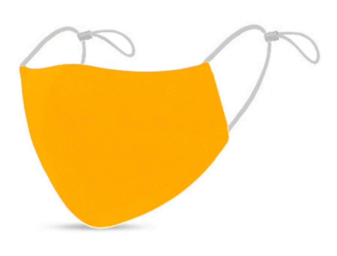 Golden Yellow Face Mask Triple Layers 100 Cotton Washable Reusable
