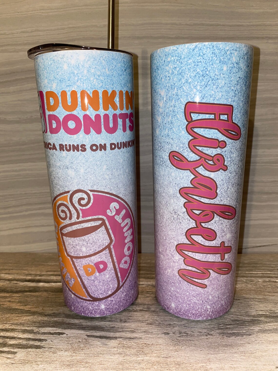 Dunkin Donuts Personalized Coffee Tumbler Skinny Tumbler With Etsy