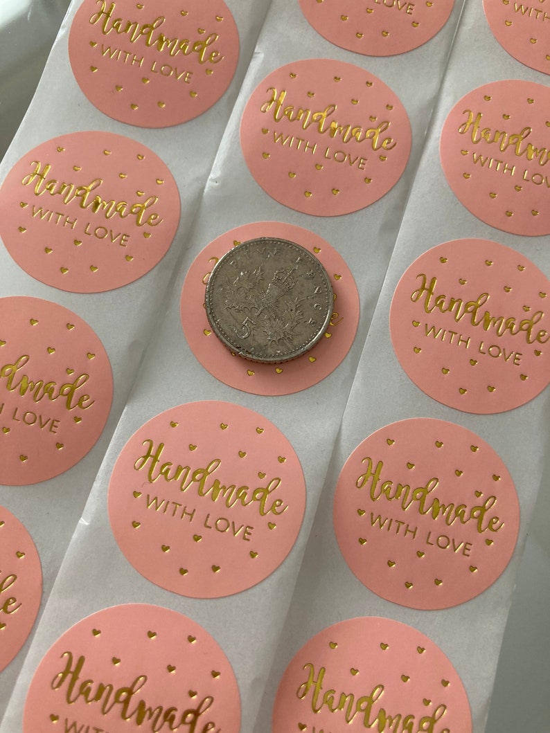 Handmade Stickers Handmade With Love Stickers Etsy UK