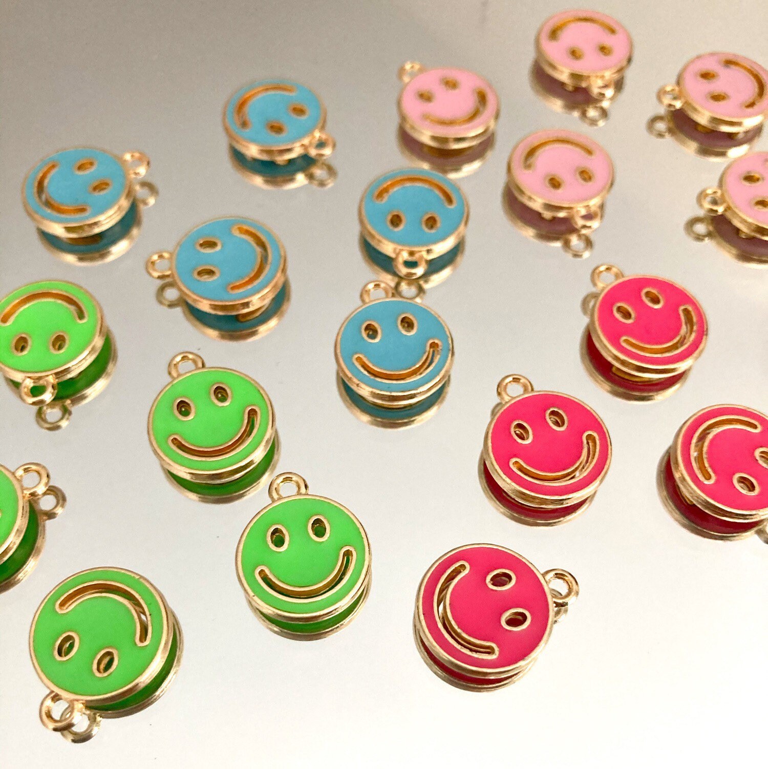 Smiley Face Charms Happy Face Charms Neon Face Charms Etsy UK