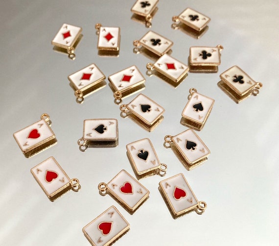 Ace of Spades Charms Playing Card Charms Black Card Charm Etsy