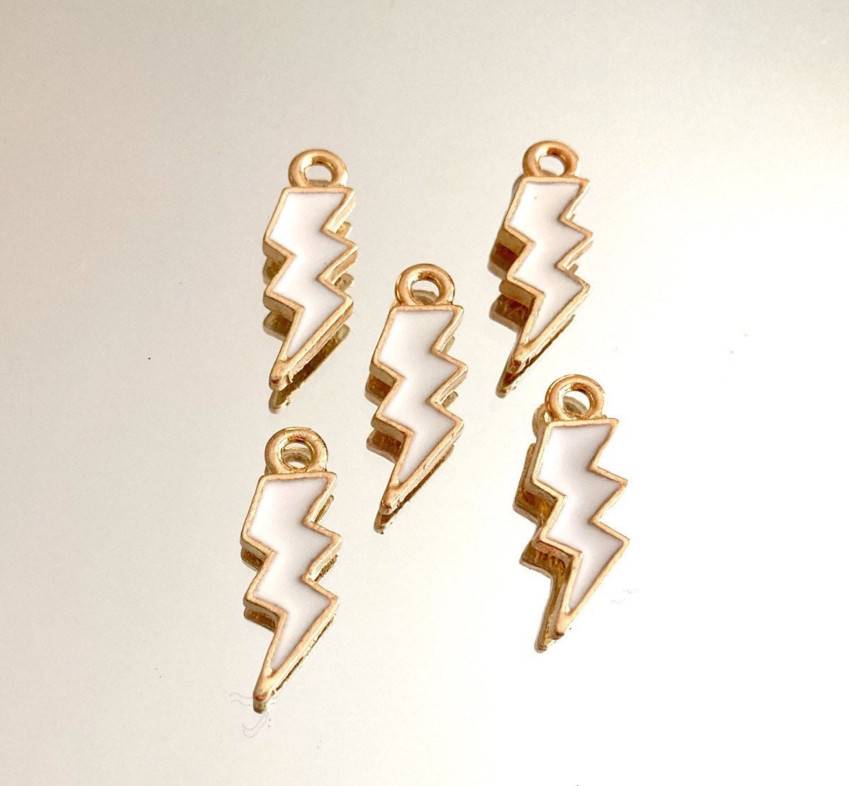 Lightning bolt charms white lightning bolt charms Etsy