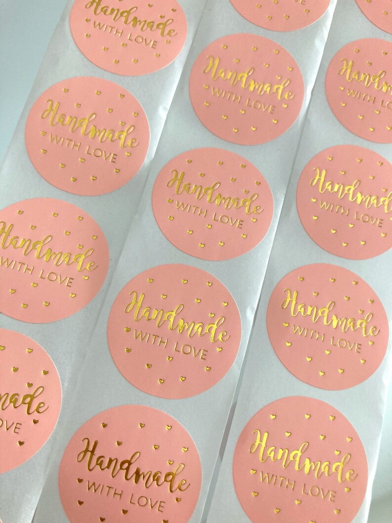Handmade Stickers Handmade With Love Stickers Etsy UK