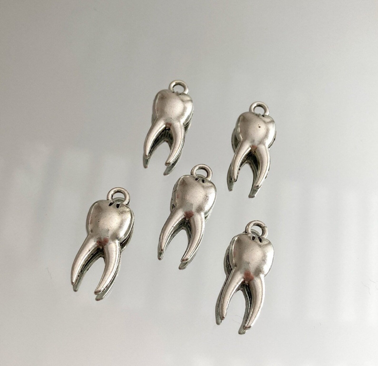 Silver teeth charms teeth charms tooth charms Etsy