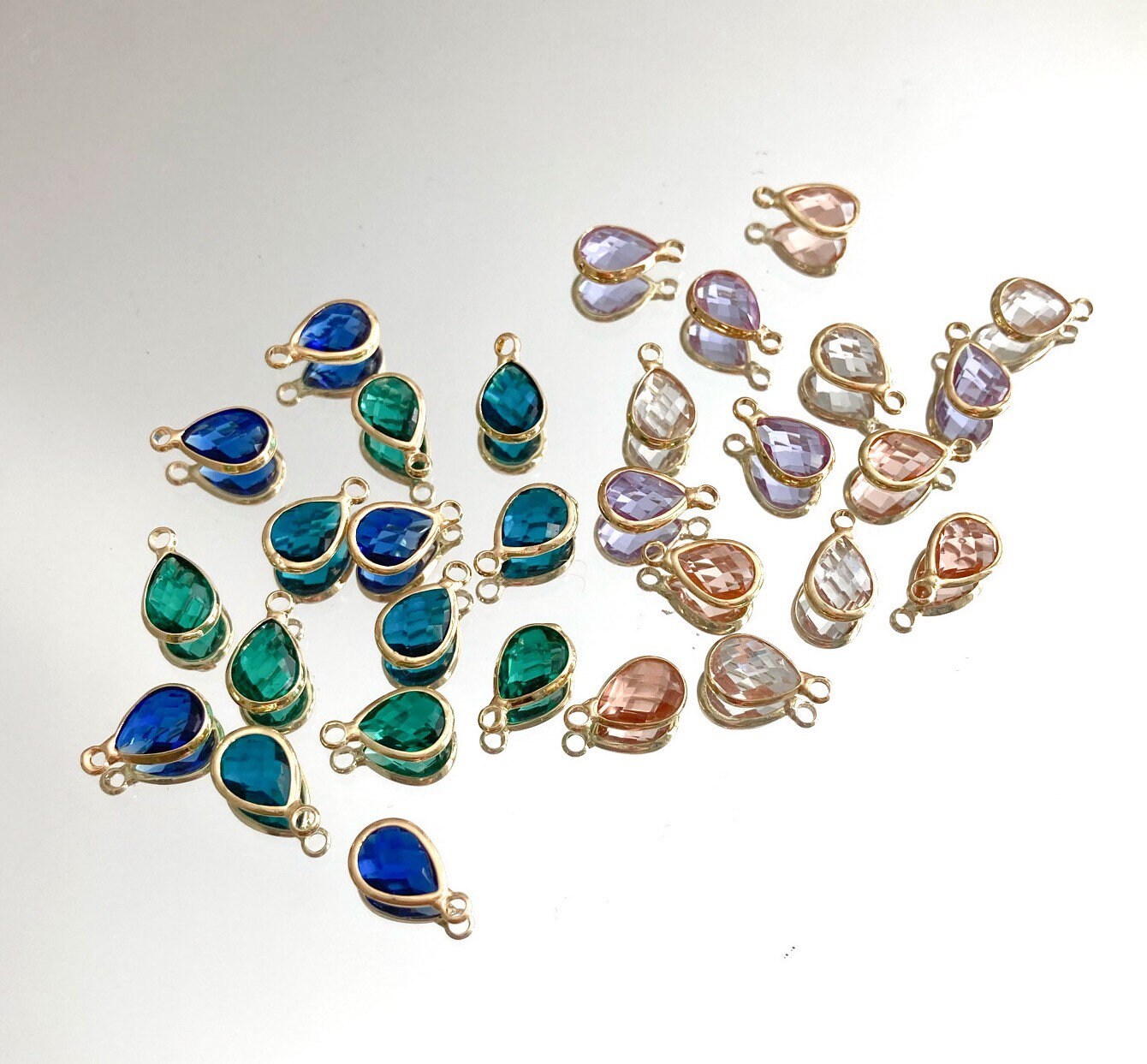 Tear Drop Charms Gem Charms Glass Crystal Charms Purple Etsy Canada