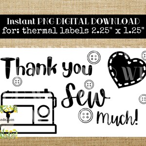 Wailozco 1.5'' Thank You Sew Much Stickers,Thank You Stickers,Handmade  Stickers,Business Stickers,Sewing Stickers for Online Retailers,Handmade