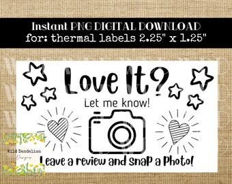 Love it Leave a Review PNG Thermal Printer label Sticker png Download Small business sticker label 2.25