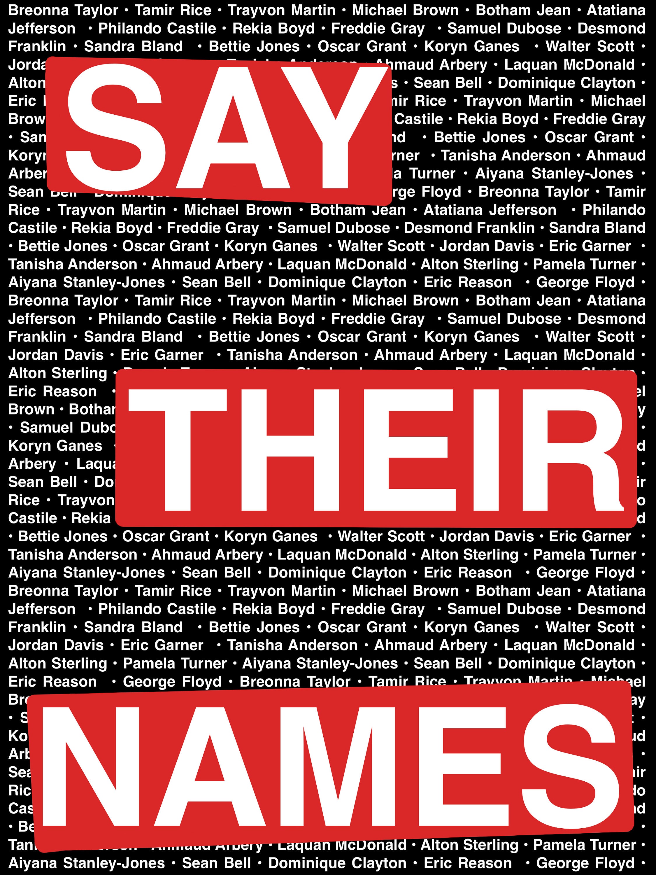 Say Their Names Black Lives Matter Protest Poster Black/Red | Etsy