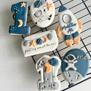 First Trip Around the Sun Sugar Cookies: Royal Icing Biscuit Favours