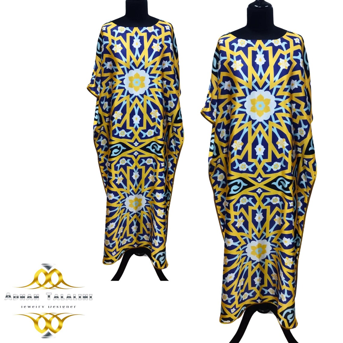 Syrian Islamic Art Kaftan – Geometric Arabesque Print Maxi Dress - Etsy