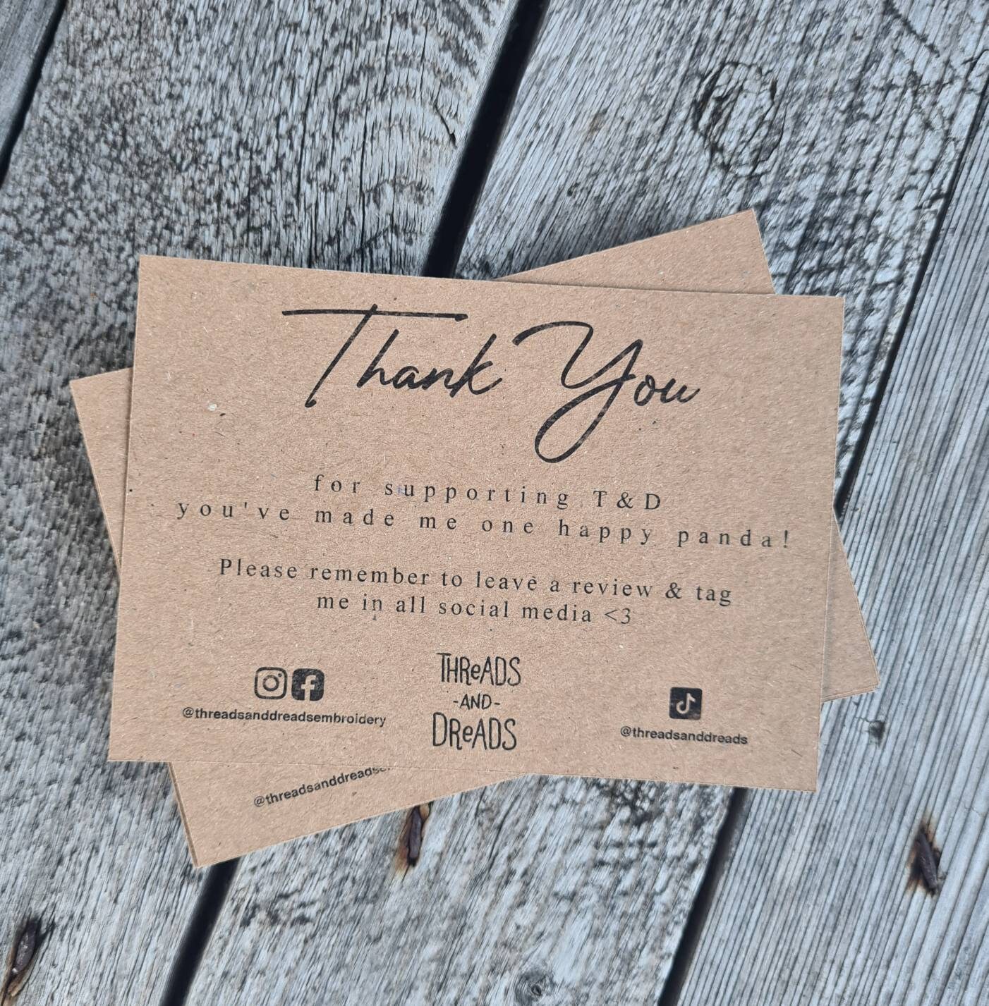 Personalised Thank You Cards Recycled Business Cards Small Etsy UK