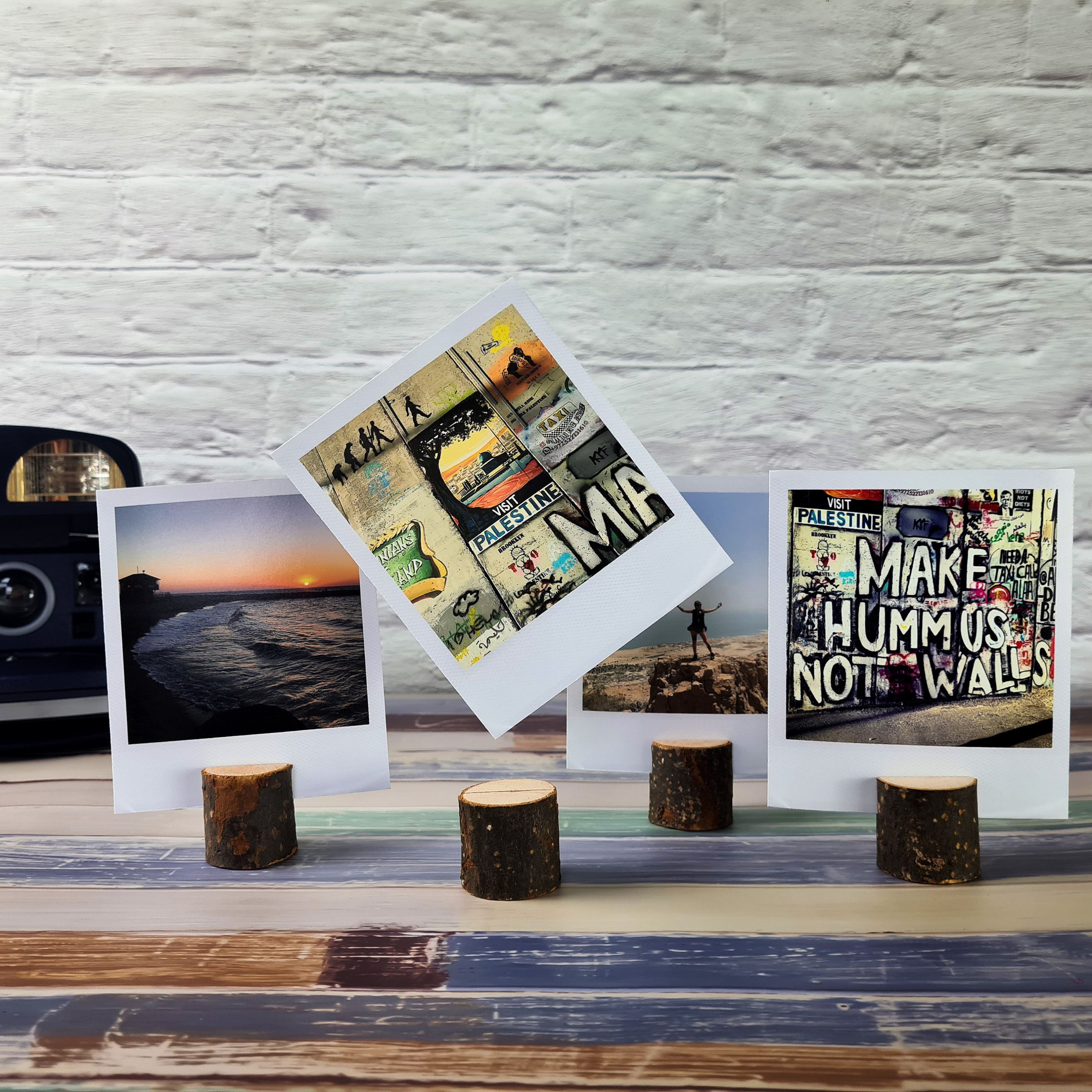 Personalisierte PolaroidStil Drucke mit Mini Log Fotohalter Etsy