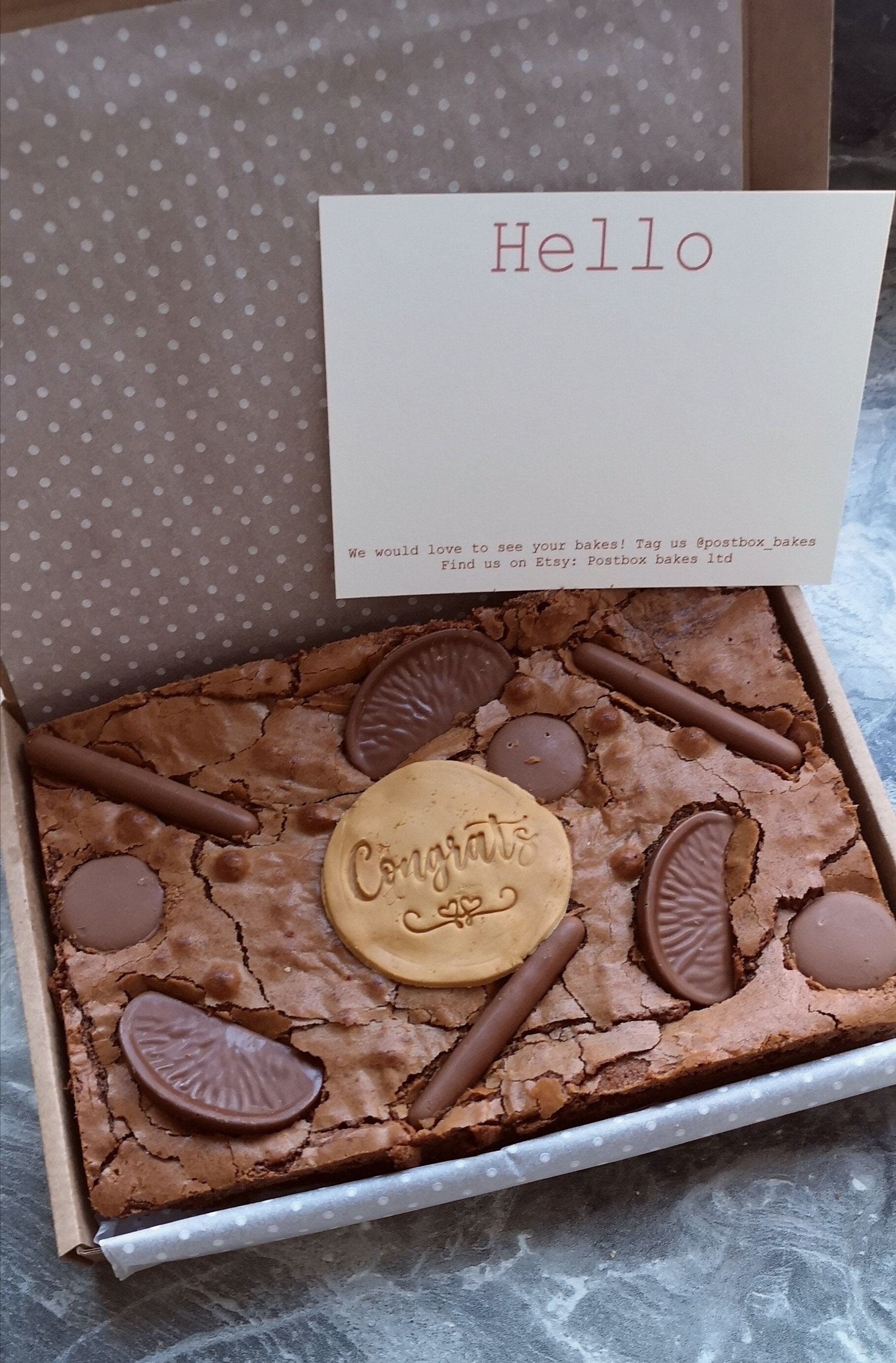 Postbox Brownie Slabs Letterbox Size Birthday Brownie Etsy UK
