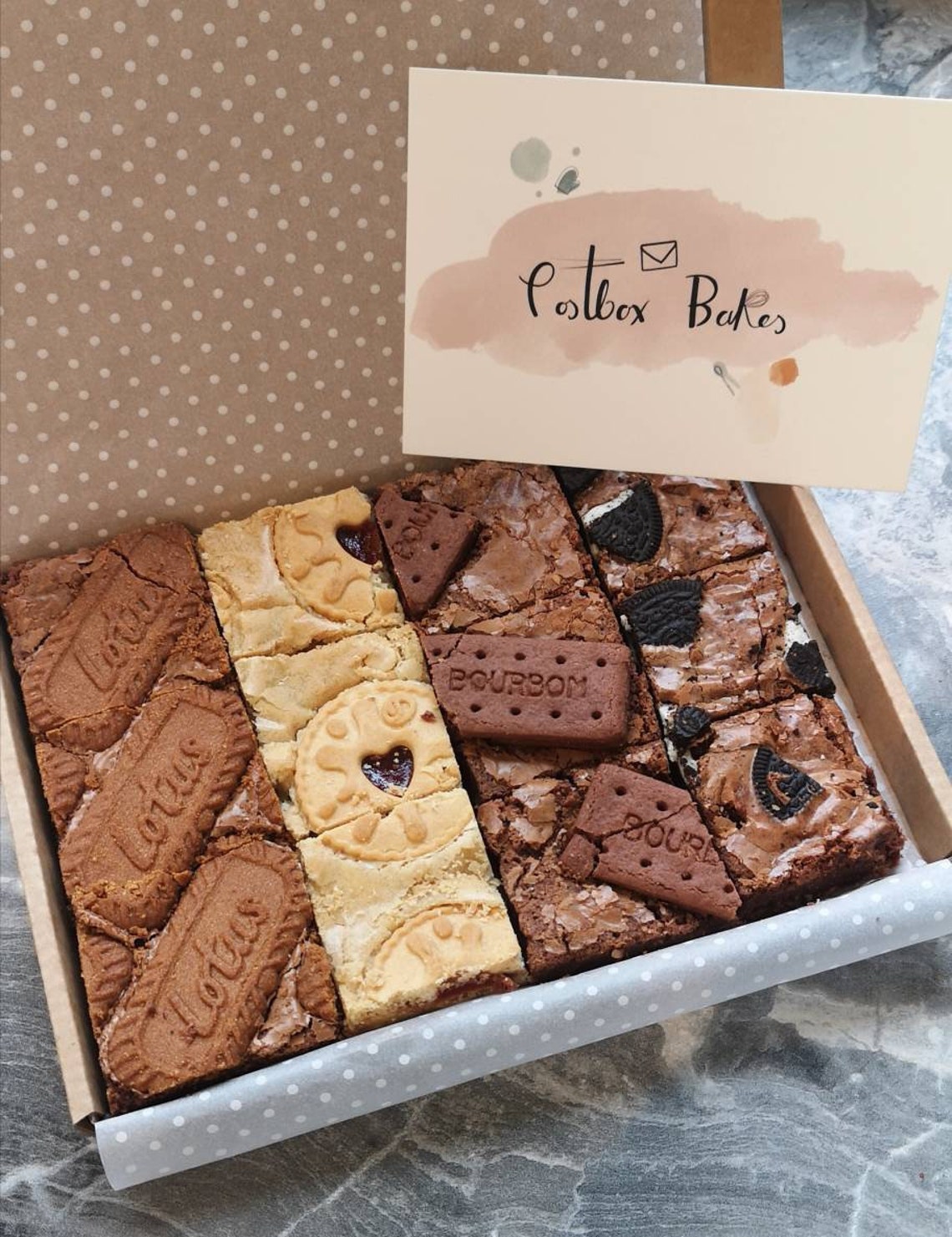 12 Postal Brownies Letterbox Size Treat Box Edible Gift Etsy