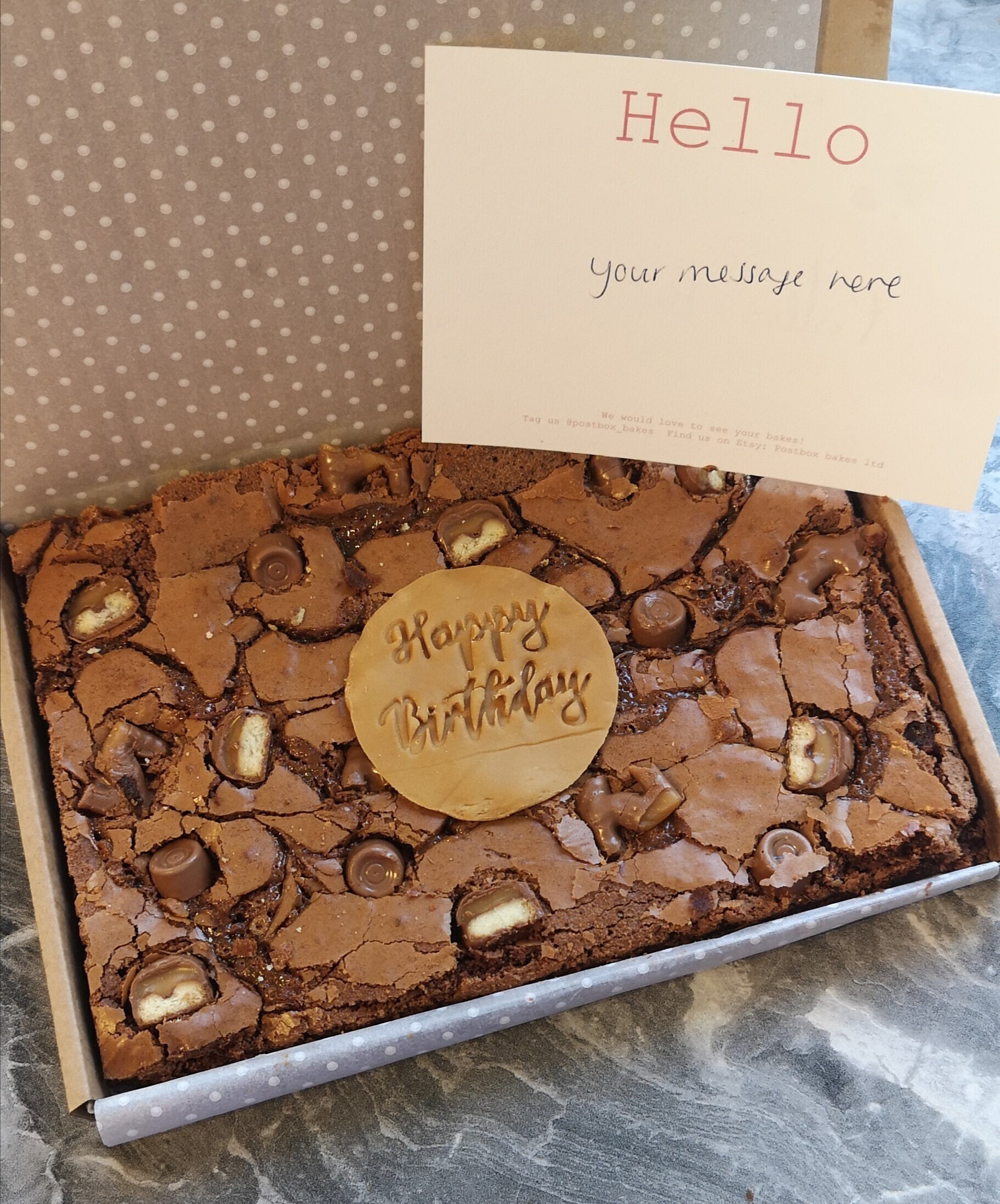 Postbox Brownie Slabs Letterbox Size Birthday Brownie Etsy UK