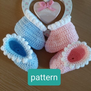 crochet pattern baby booties, crochet pattern for newborn baby shoes, pdf pattern download, popcorn crochet pattern, crochet your own